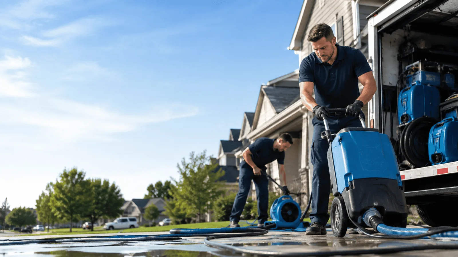 Water Extraction being performed in East Northport, NY